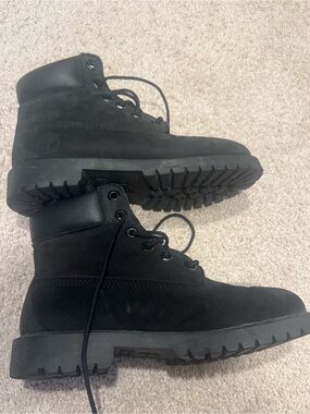 Timberland Black Nubuck Lace-Up Work Boots